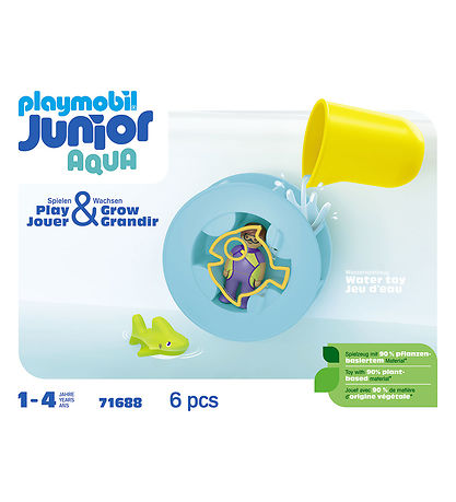 Playmobil Junior Aqua - Wasserrad mit Babyhai - 71688 - 6 Teile