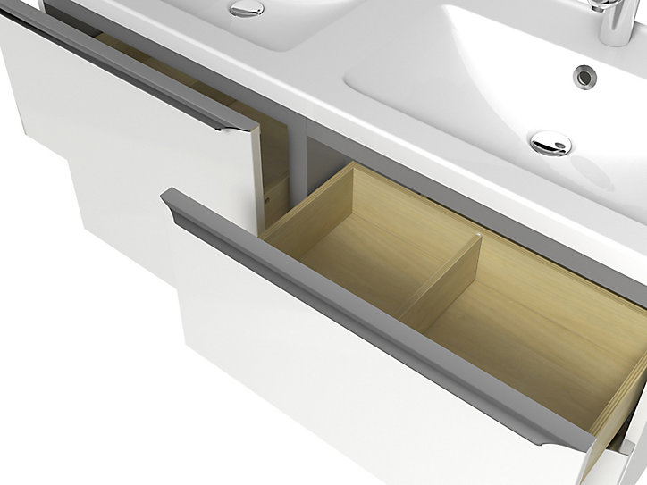 Meuble sous vasque à suspendre GoodHome Imandra blanc 120 cm