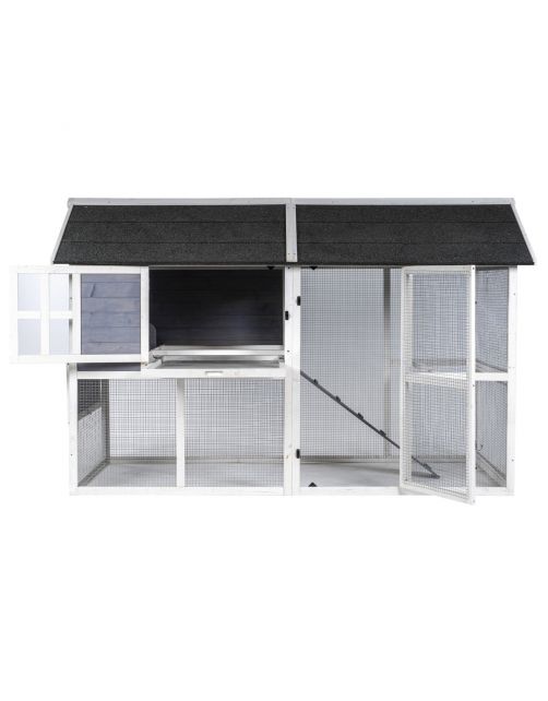 Adori Kippenhok Finn - Dierenverblijf - 211.5x105.5x136 cm Lichtgrijs Wit