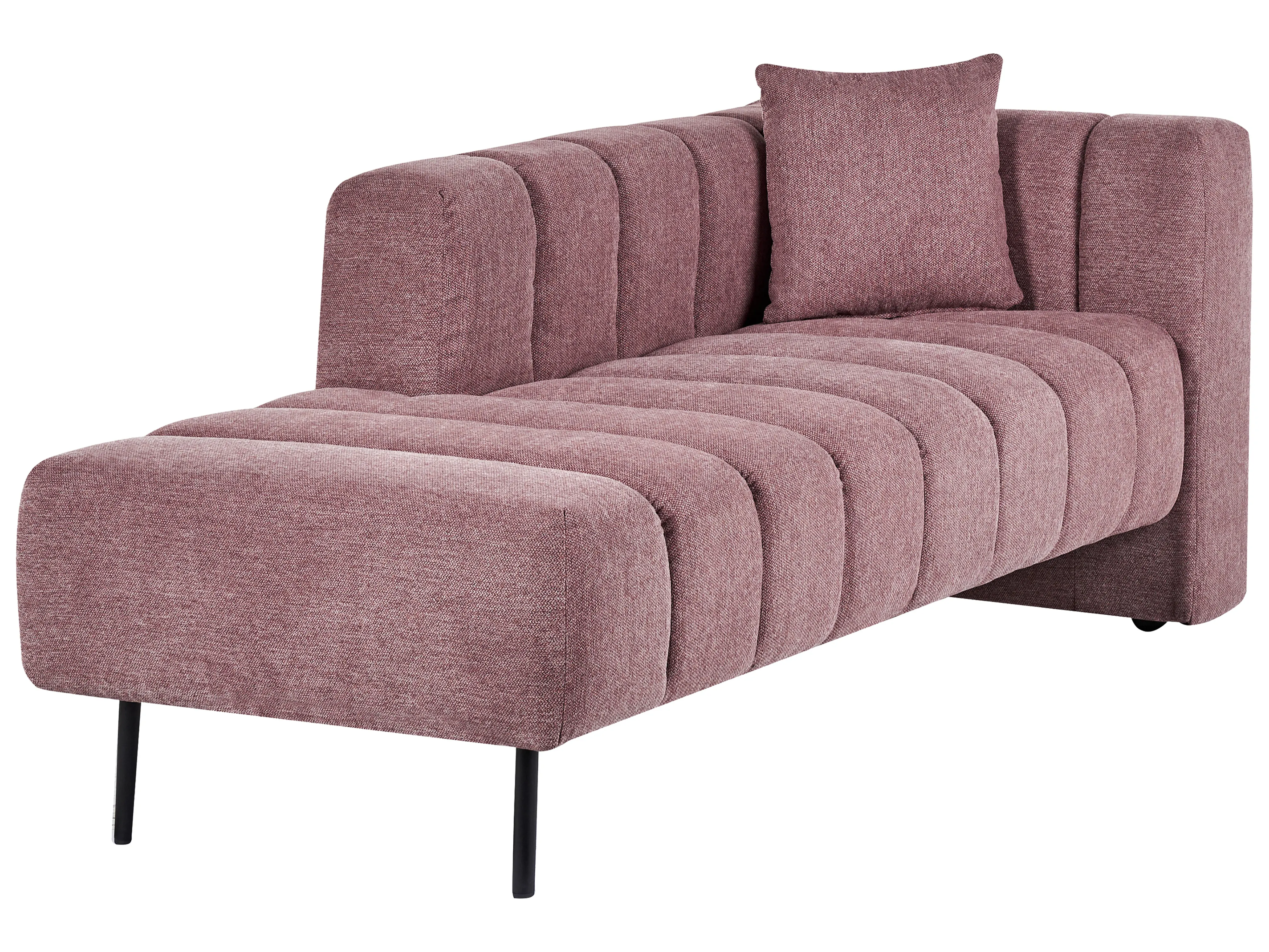 Rechtszijdige chaise longue LANNILS Stof Roze