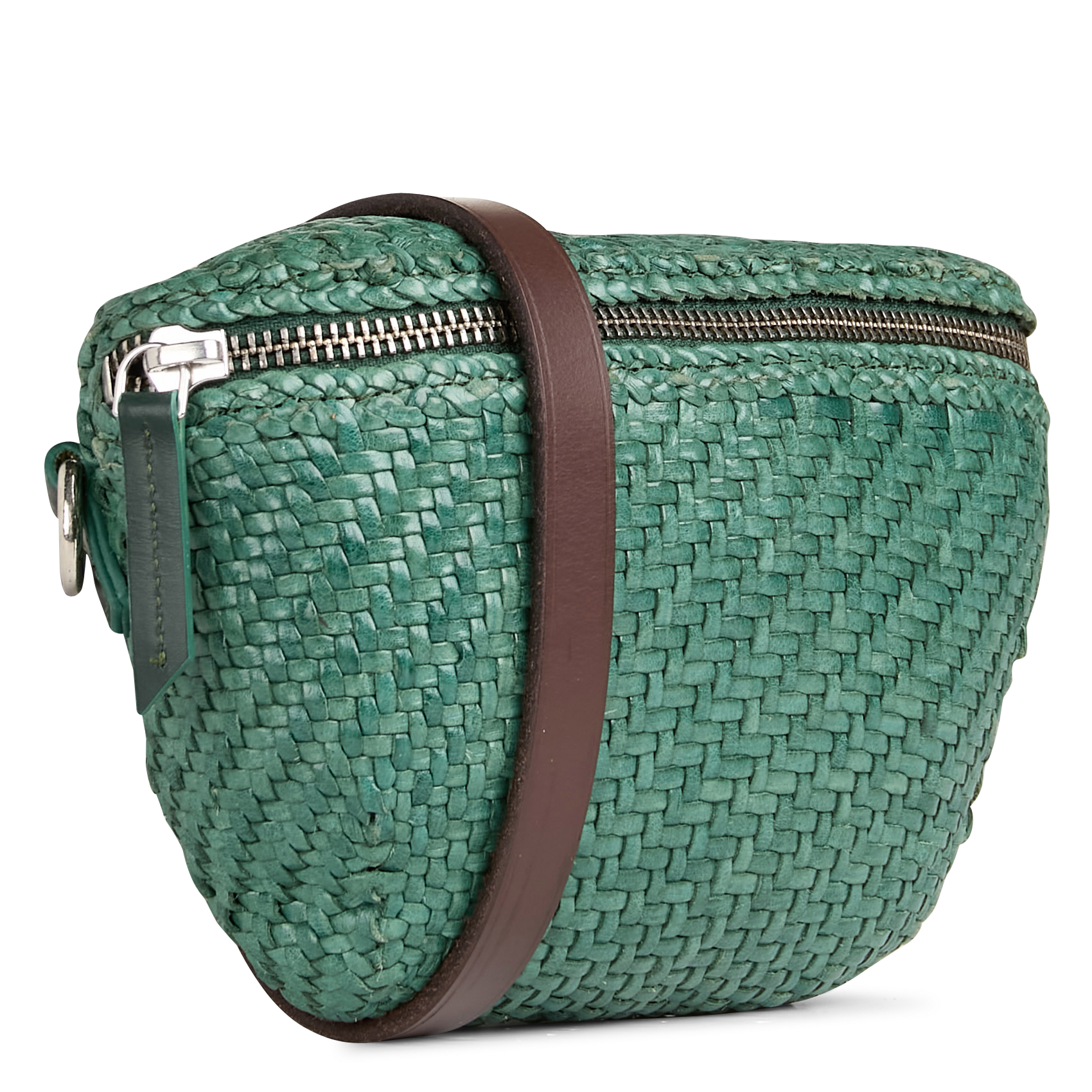 CLO BANANE SMALL - Sac banane en cuir tressé | Vert