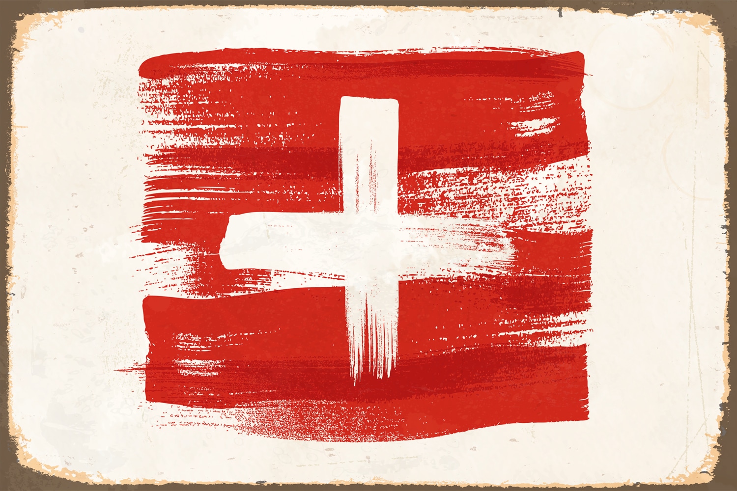 queence Metallbild »SCHWEIZ FLAGGE« Schweiz Blechschilder