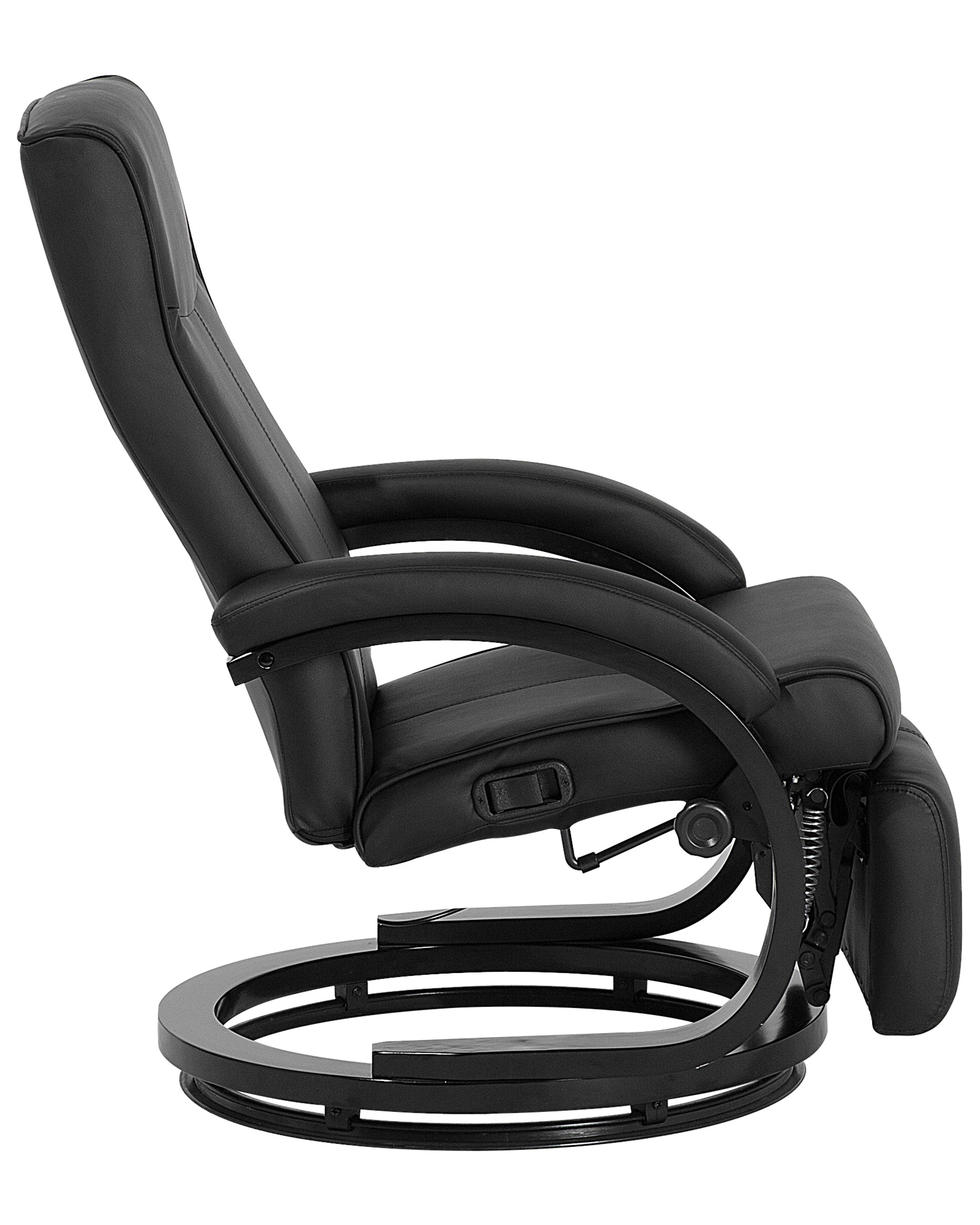 Relaxfauteuil MIGHT inclusief voetensteun Kunstleer Zwart