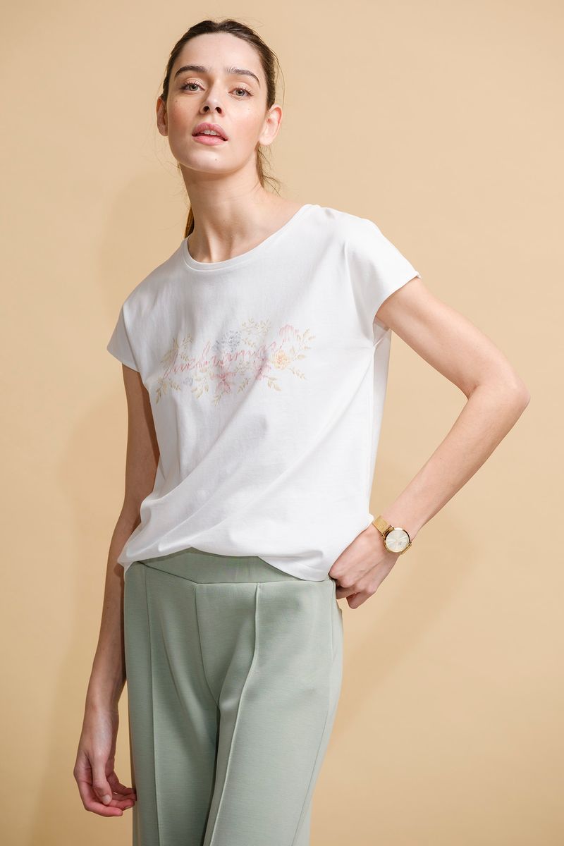T-SHIRT COM ESTAMPADO FLORAL