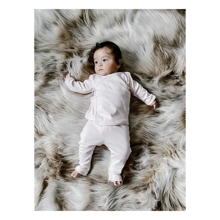 Bamboo Baby Ensemble Kimono et Legging Coton Bio | Rose pâle