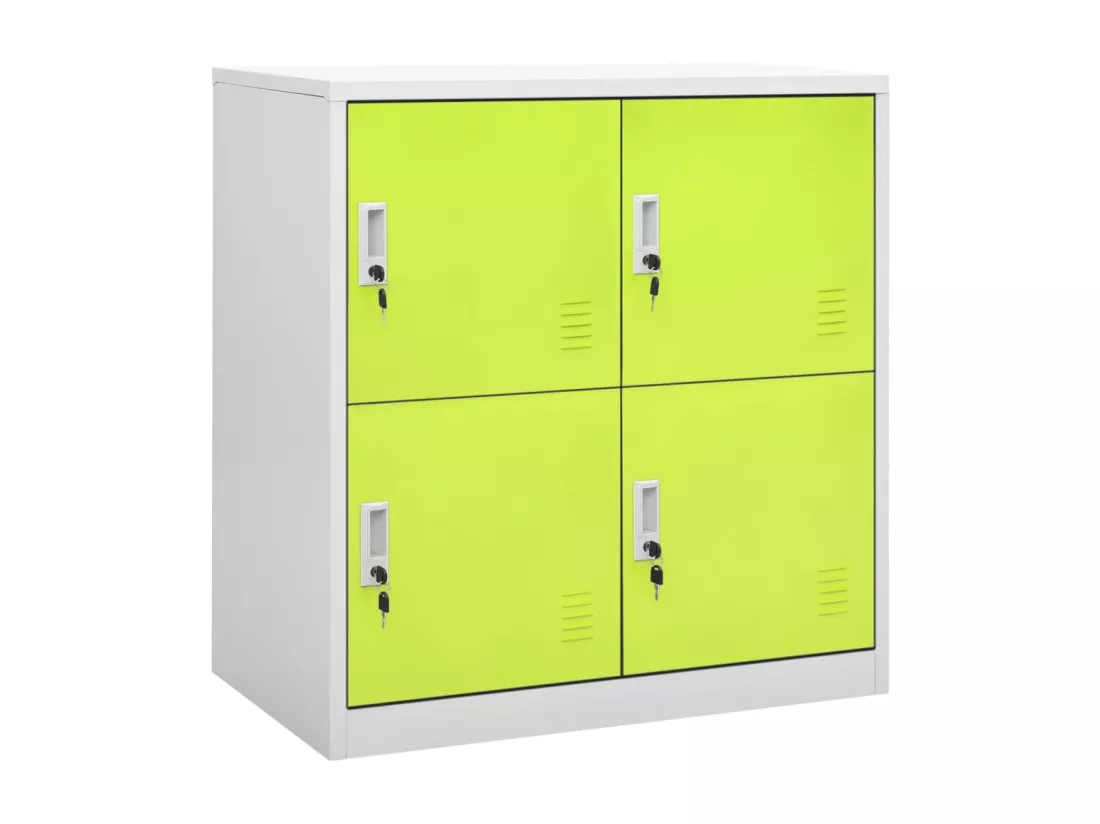 Armoire à casiers Gris clair et vert 90x45x92,5 cm Acier