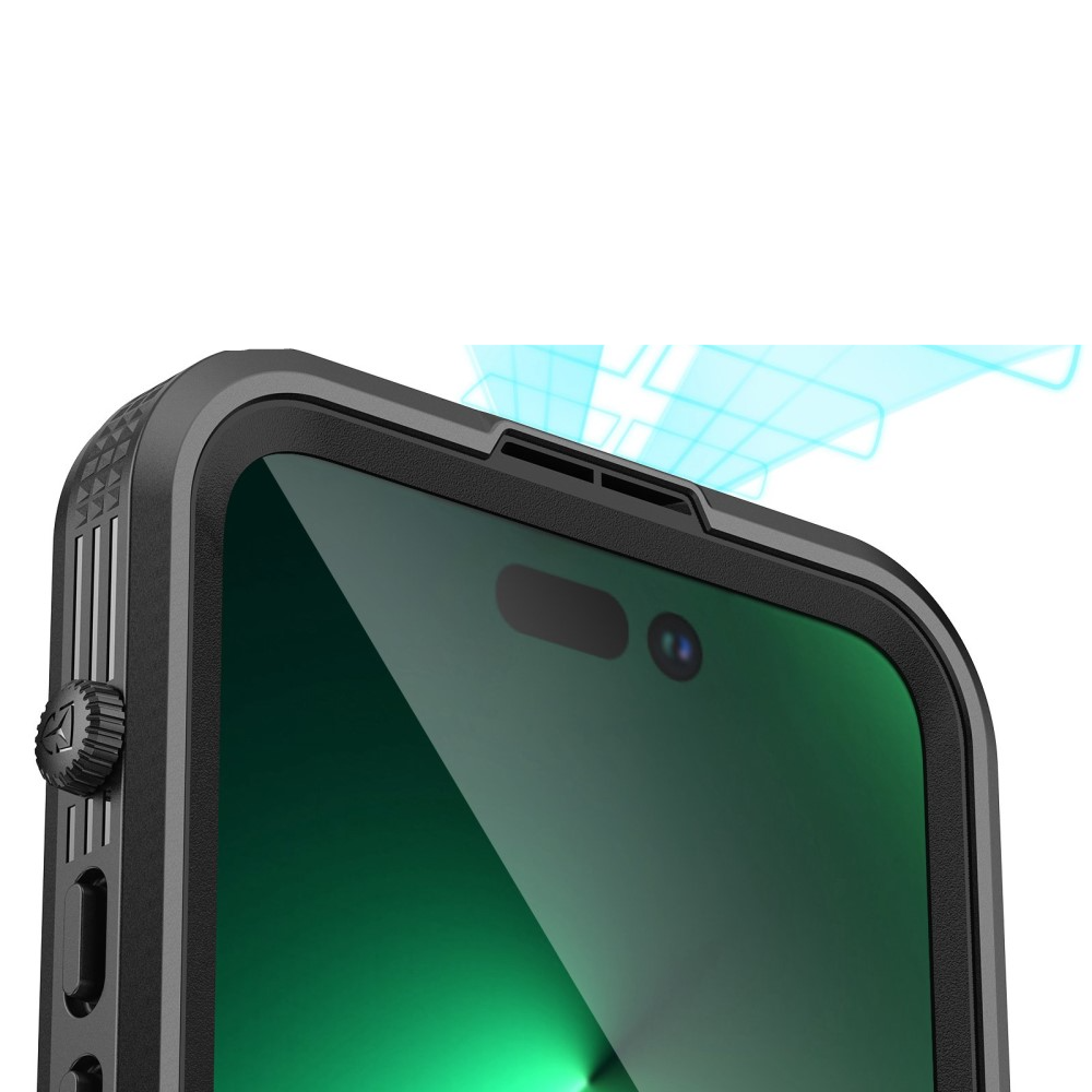 iPhone 14 Pro Wasserfeste MagSafe Outdoor Schutz Hülle (IP68) - Schwarz / Transparent
