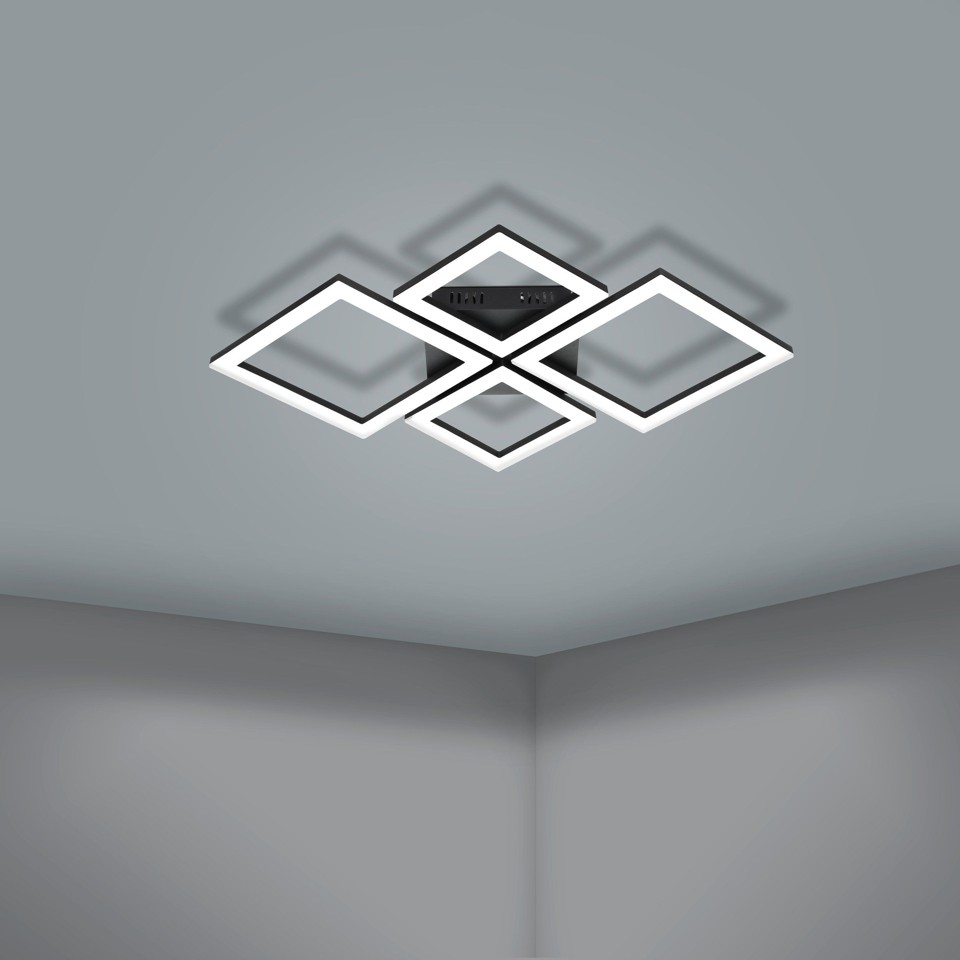 EGLO - Paranday-Z loftlampe m/firkanter sort 47x43 - TW - Zigbee, Bluetooth