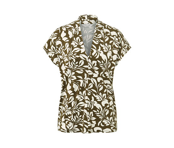 Bedrucktes Blusenshirt mit V-Ausschnitt