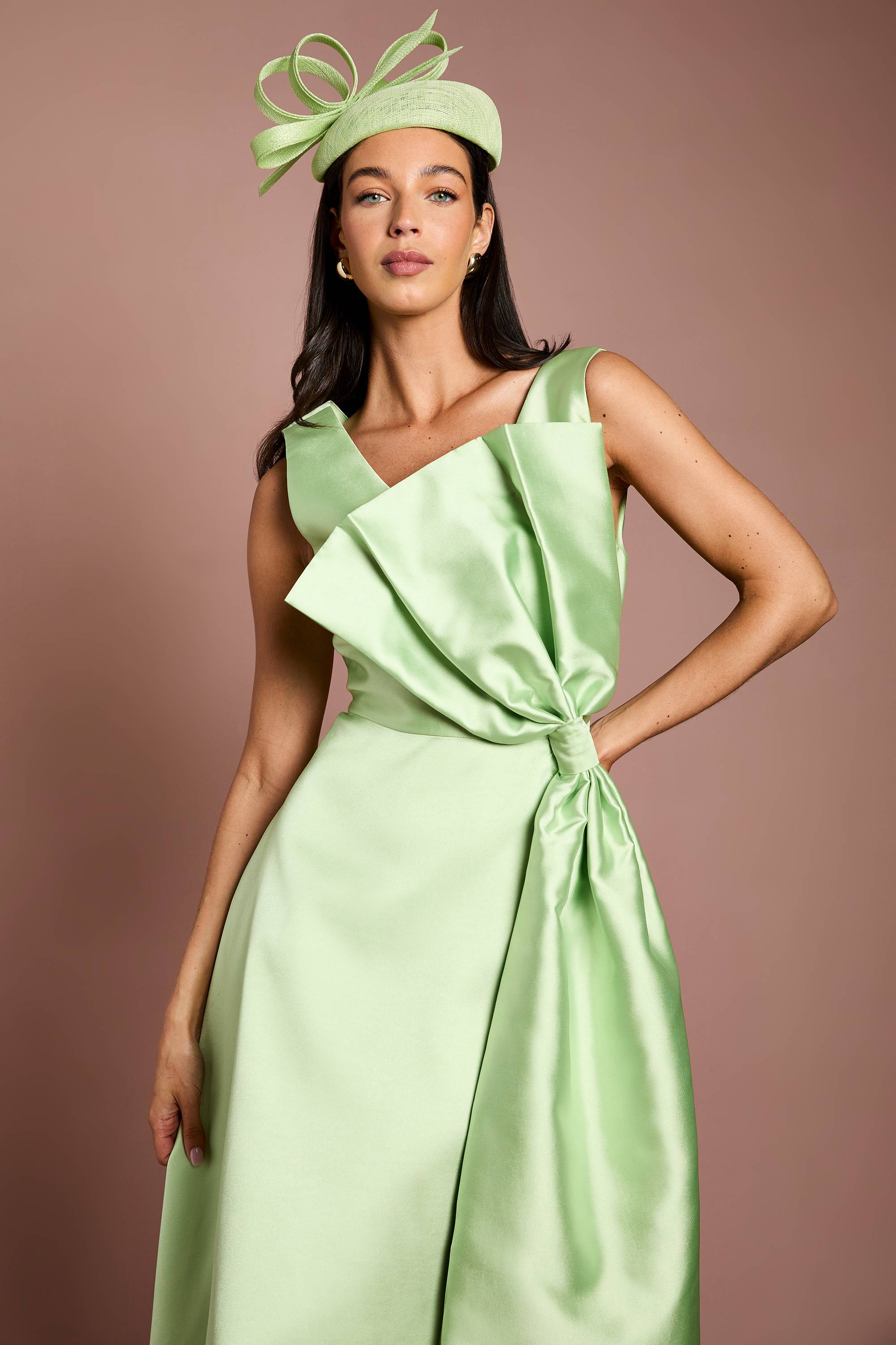 Coast Robe En Sergé Lisa Tan Avec Nœud Géant