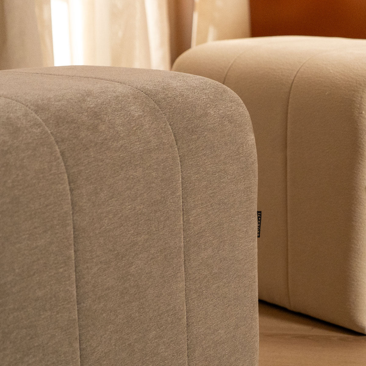 Bronx71 Modulaire hocker Seth chenille off white