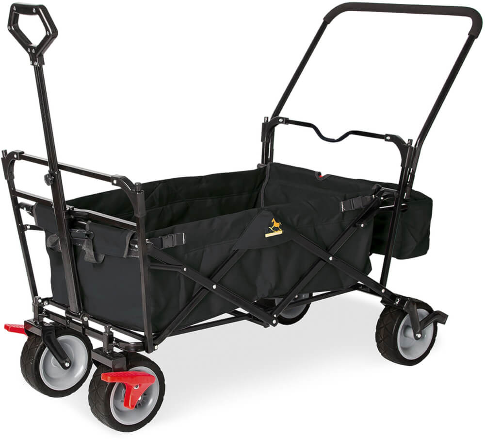 Klappbollerwagen Paxi dlx Comfort mit Bremse, schwarz