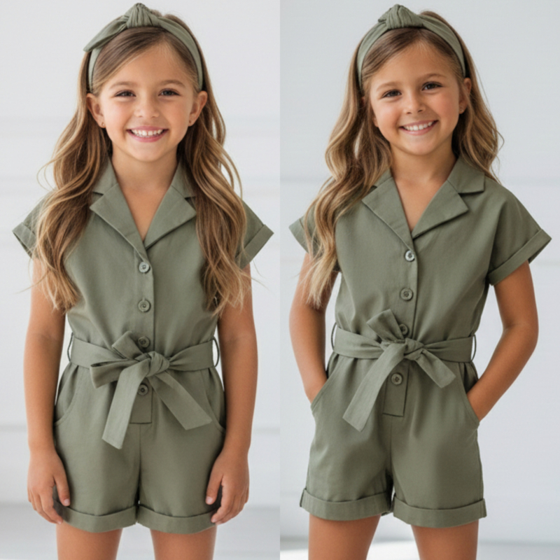 Jungle playsuit & Headband - legergroen