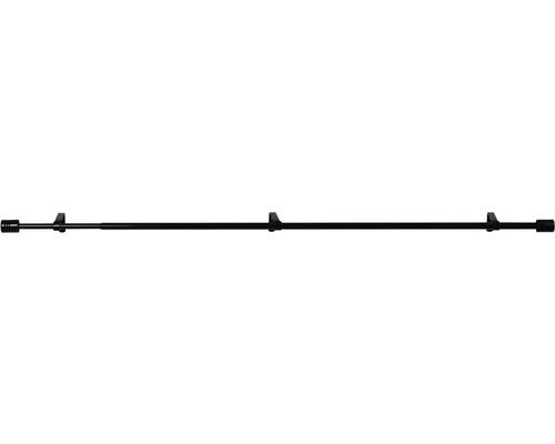 Uitschuifbare gordijnroedeset, zwart, 100-200 cm, Ø 13/16 mm