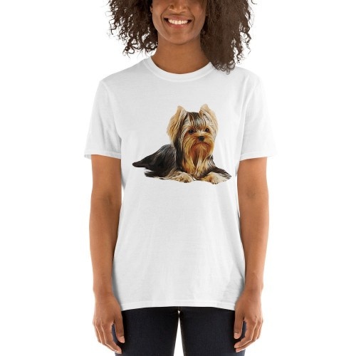 Camiseta feminina personalizada Mascochula com estampa do seu animal de estimação, branca