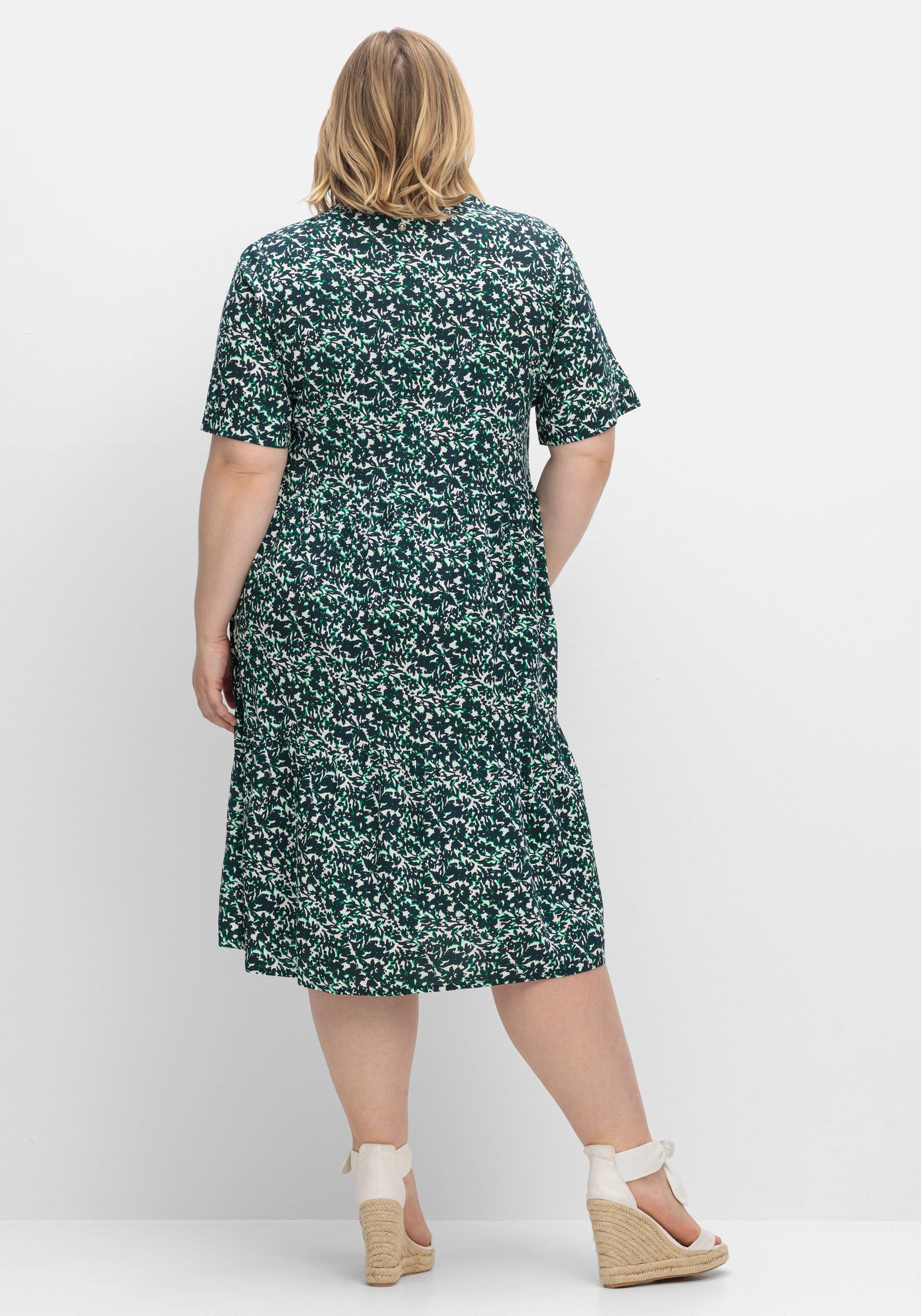 Kleid in A-Linie, mit floralem Alloverprint