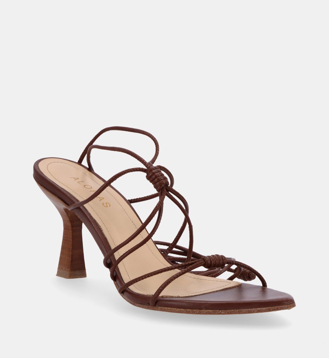 BELINDA - Sandales à talon en cuir | Marron