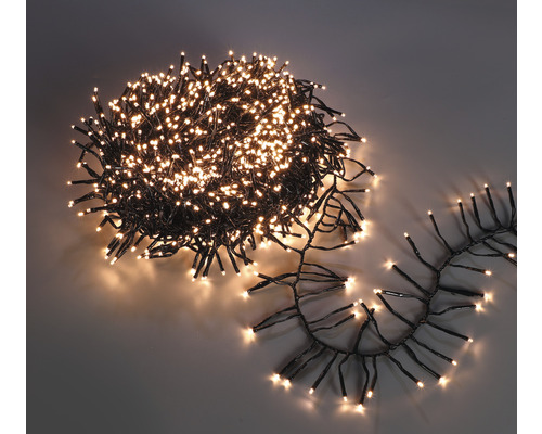 LED cluster lichtketting Lafiora 30 m + 10 m aansluitdraad 3000 LED's warmwitte lichtkleur incl. timer en dimmer