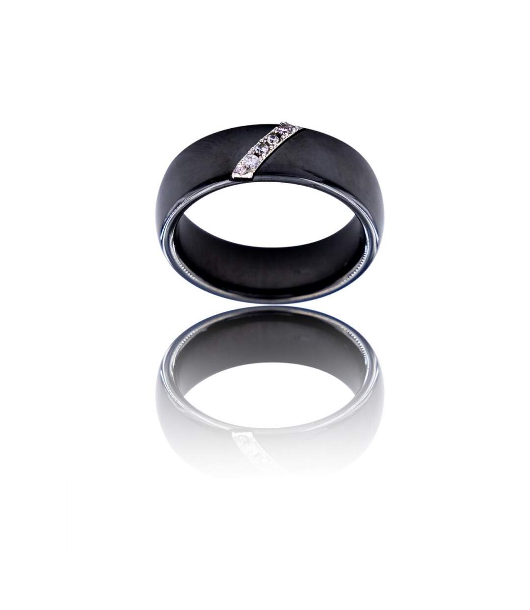 Beau Coffret Bague Femme Céramique Ornée Zirconium