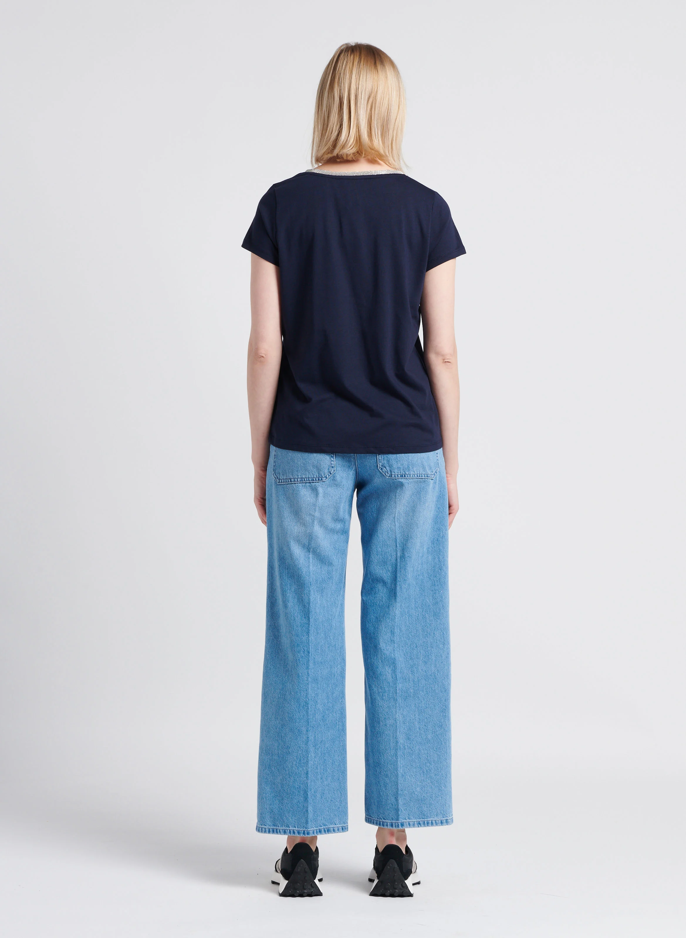 SWANN - Jean droit large taille haute| Bleu