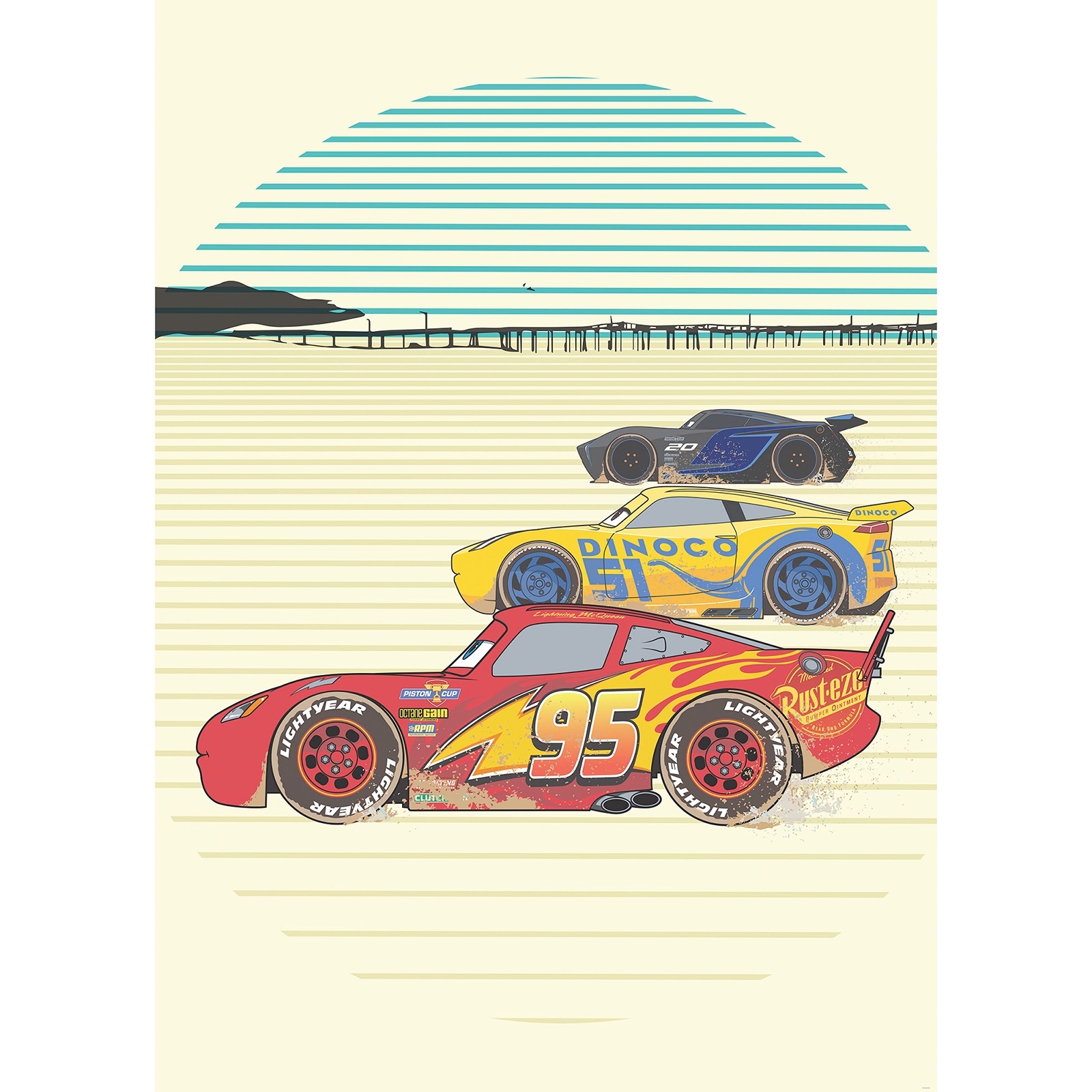 Vlies-Fototapete CARS STREAM LINES - bunt - 200x280 cm