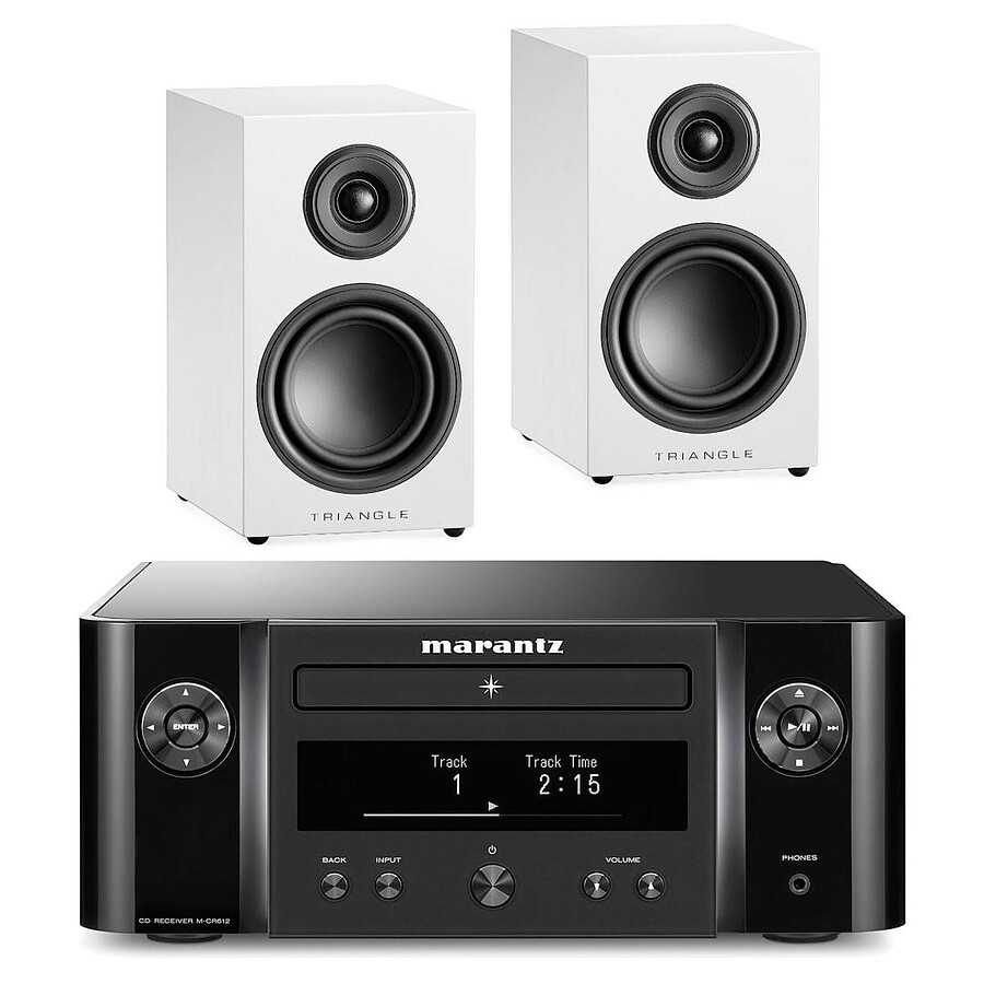 Marantz Melody X M-CR612 Noir + Triangle Elara LN01 Blanc laqué