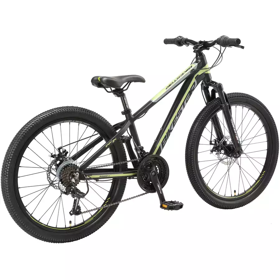 Bikestar Kinderrad 24 Zoll Alu MTB Sport schwarz, grün