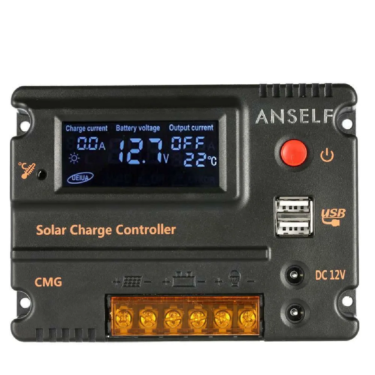 JustGreenBox Contrôleur de Charge Solaire LCD