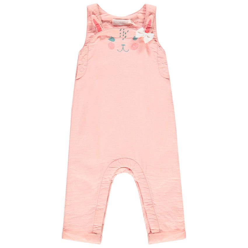 Salopette longue rose pour bébé fille - Rose