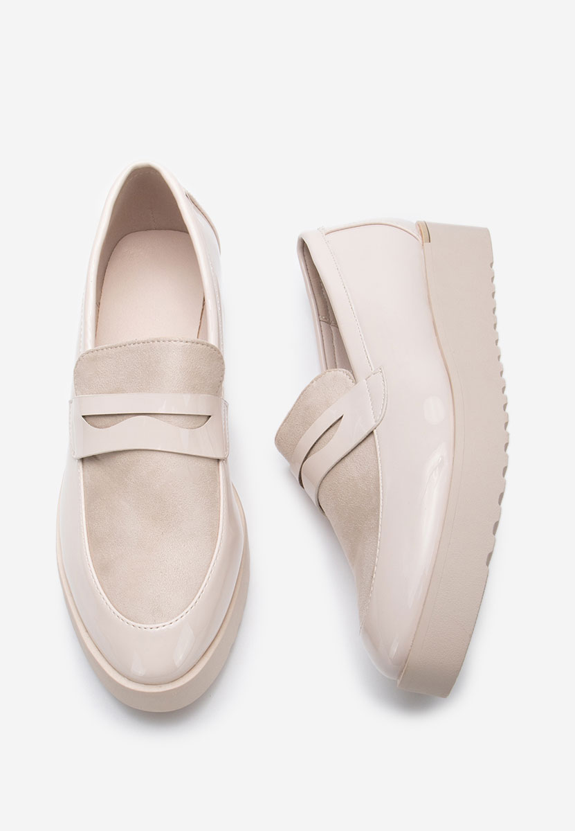 Mocassins à semelle épaisse beige Elliot