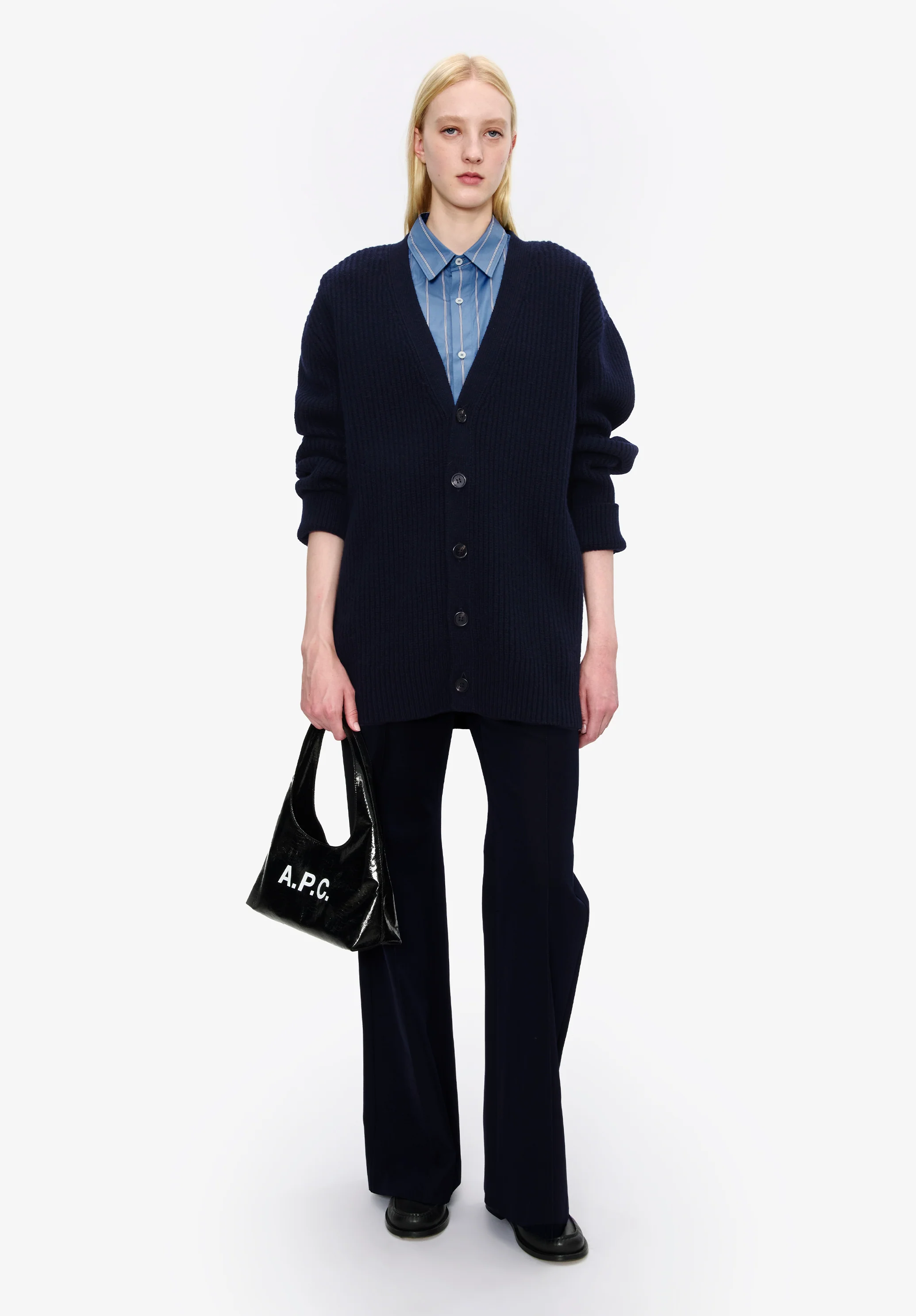 Cardigan unisexe laine et cachemire - Dark navy