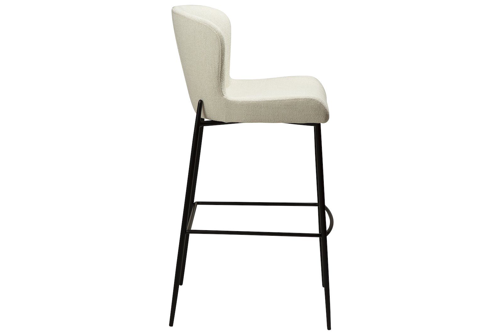 Glam barstol Tekstil Bouclé Simply Beige med sorte ben