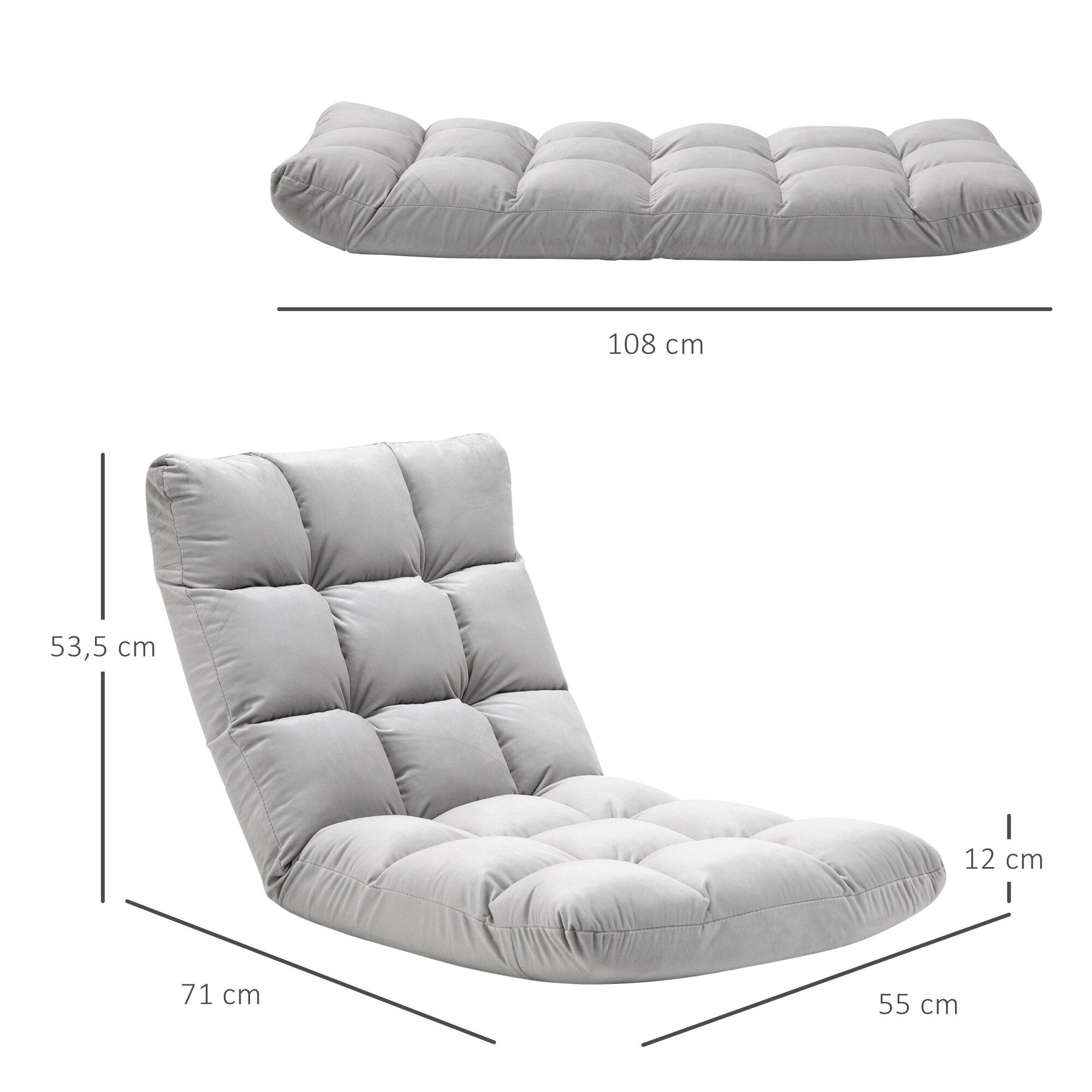 HOMCOM Bodensessel 3-in-1 55 x 71 x 53,5 (BxTxH)