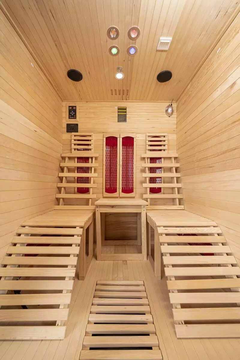 PureHaven Infrarotkabine für 2 Personen 150x150x190 cm Hemlock-Tanne Tiefenwärmestrahle