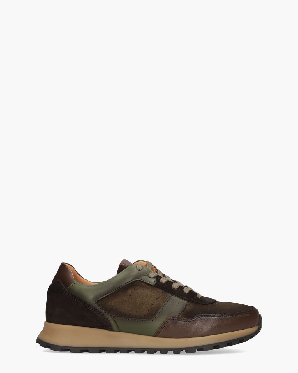 Cypres Uriel Bruin/Groen Herensneakers