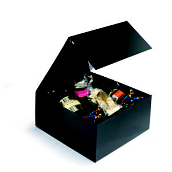 Boîte cadeau carton fermeture aimantée L.22,5 x l.22,5 x H.10,5 cm - Noir brillant