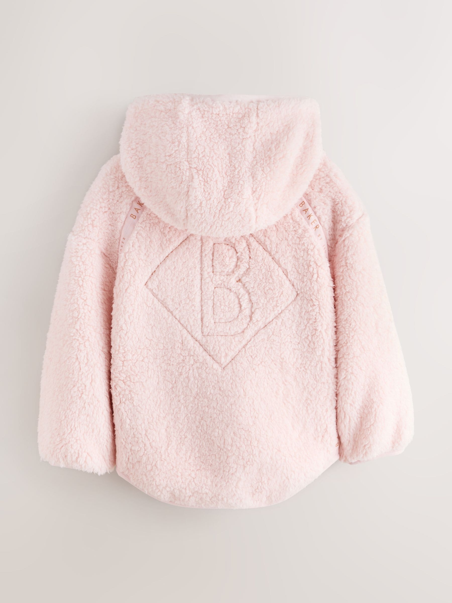 Roze - Baker by Ted Baker Zip-Through Hooded Borg Fleece Jacket