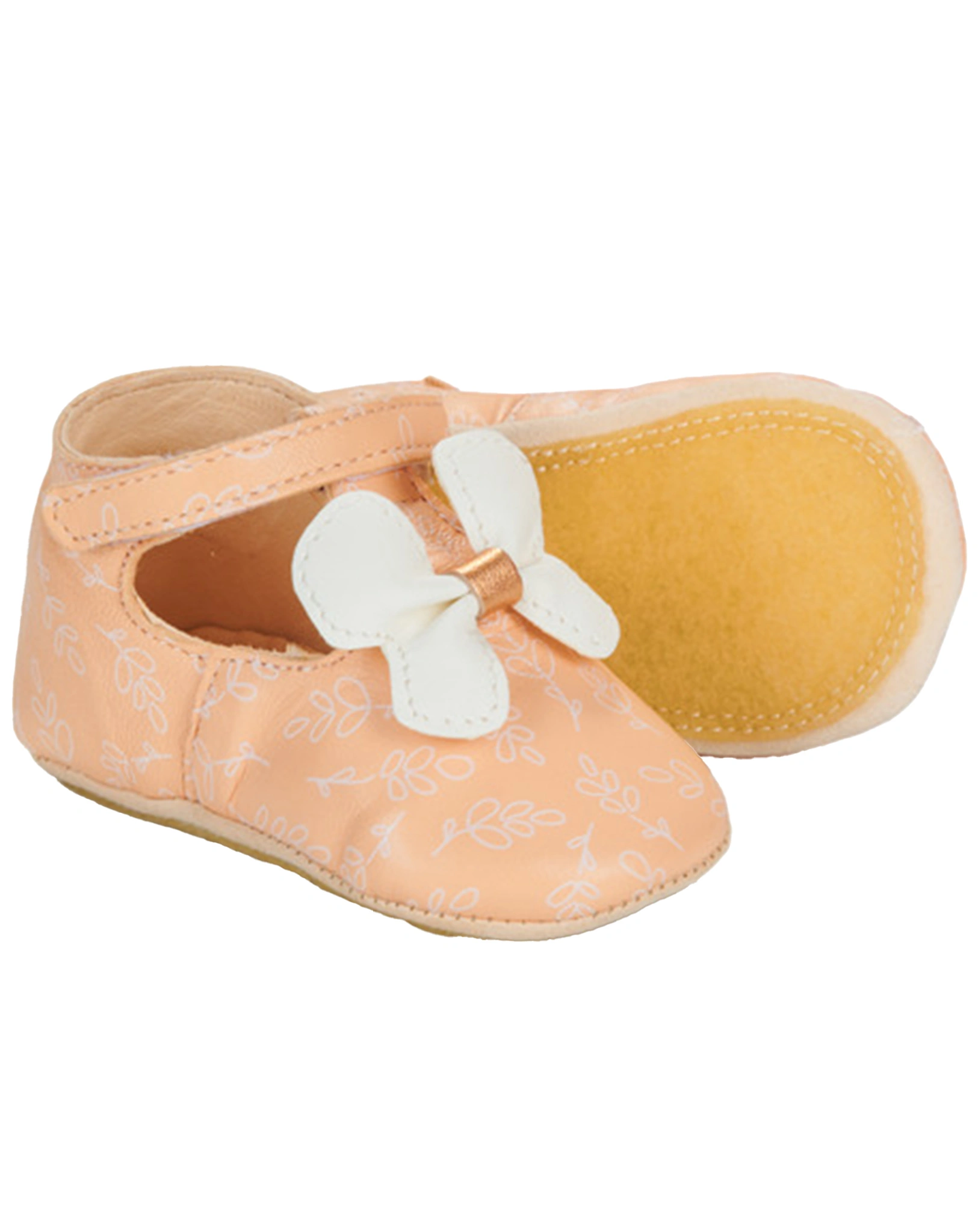 Krabbelschuhe MY LILLYP PAPILLON VOLANT LAVENDEL in abricot