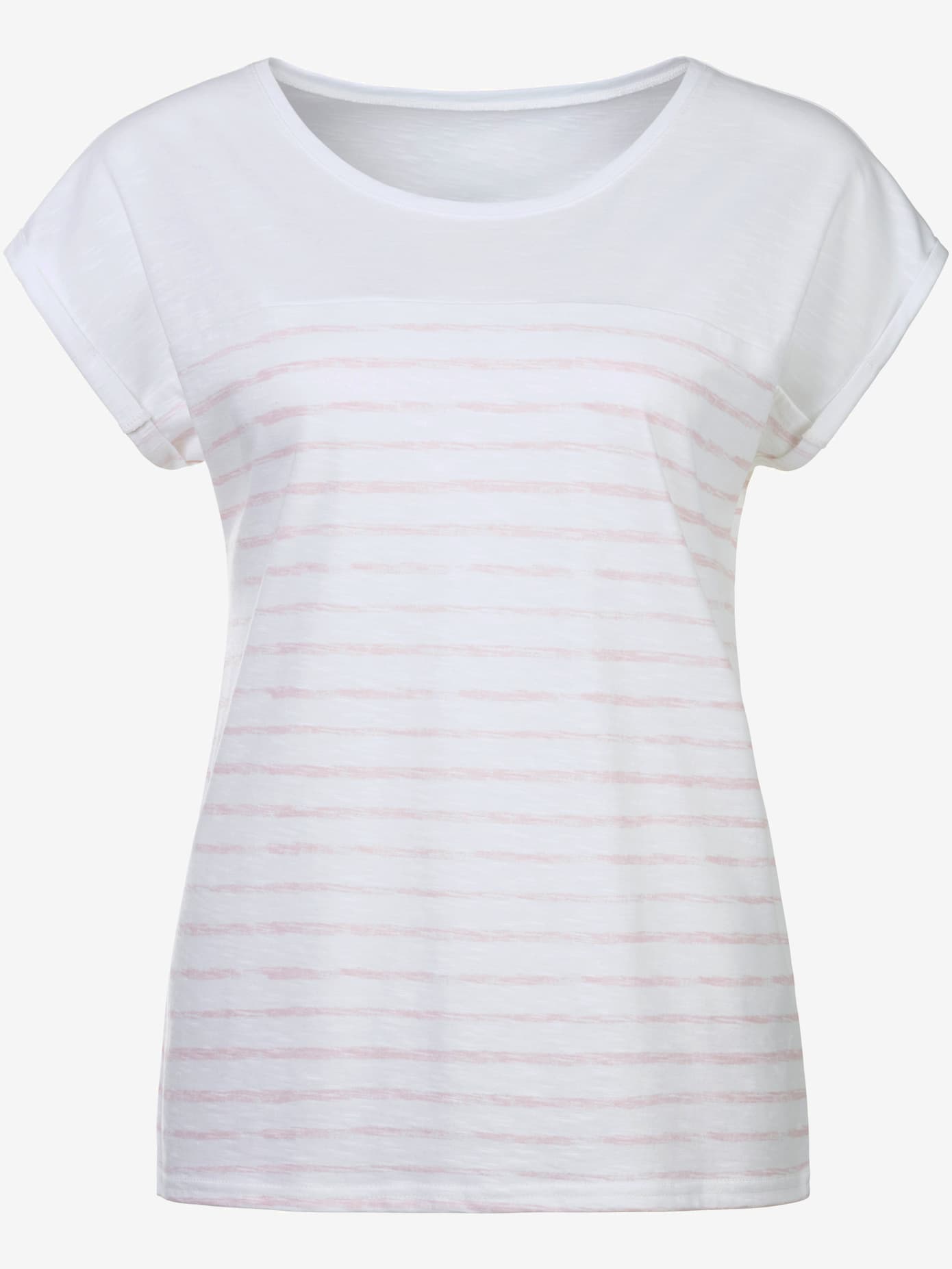 T-shirt manches à bords francs avec ourlet à revers
