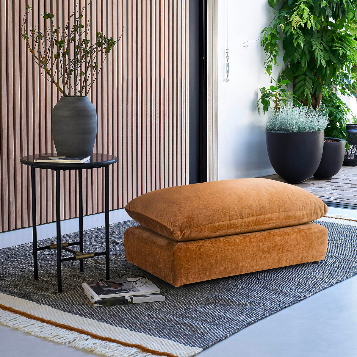 LA REDOUTE INTERIORS<br>Puff modulável, veludo texturizado, Malo