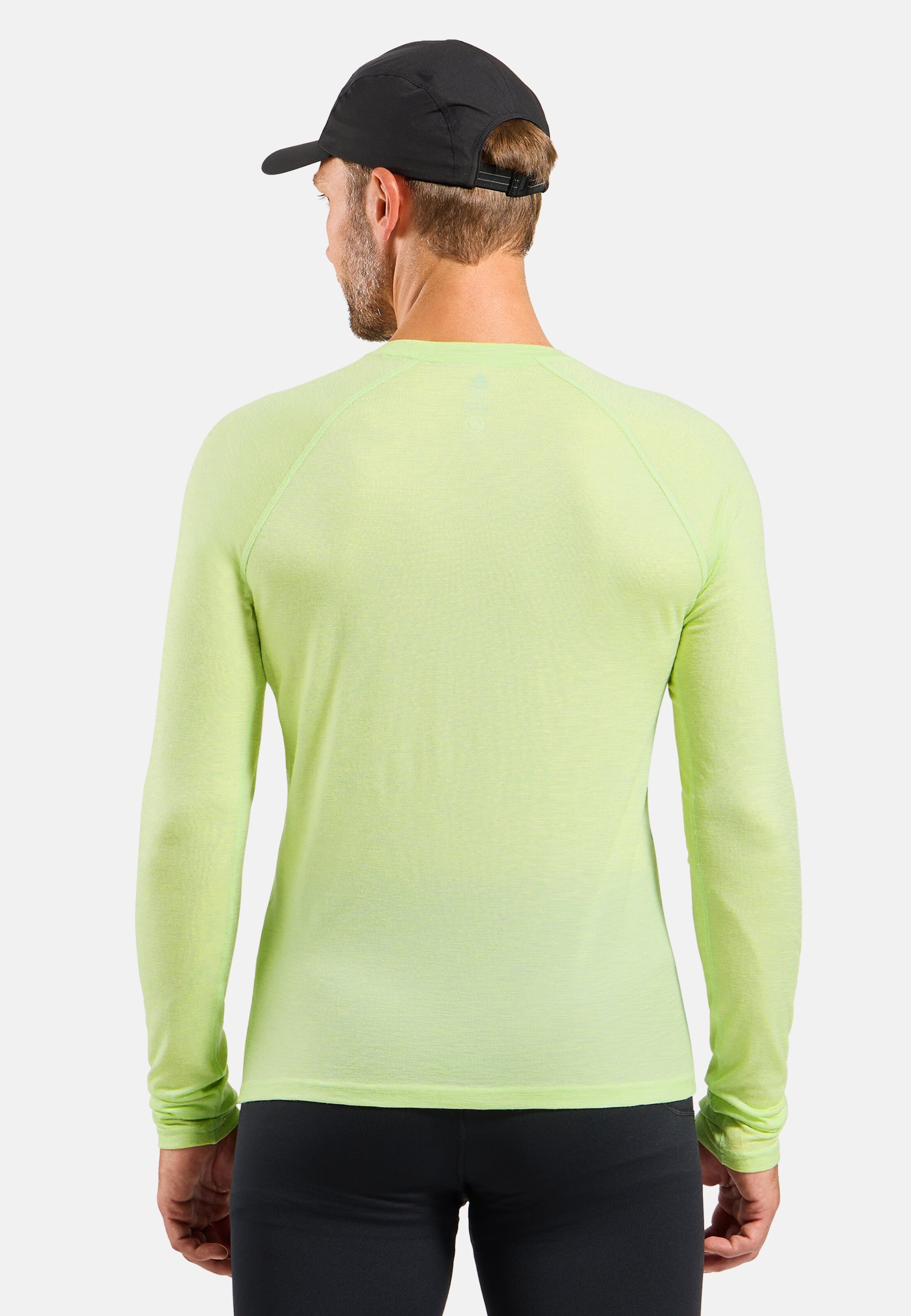 Langärmeliges X-Alp Performance Wool 115 Trailrunning-Shirt in shadow lime melange