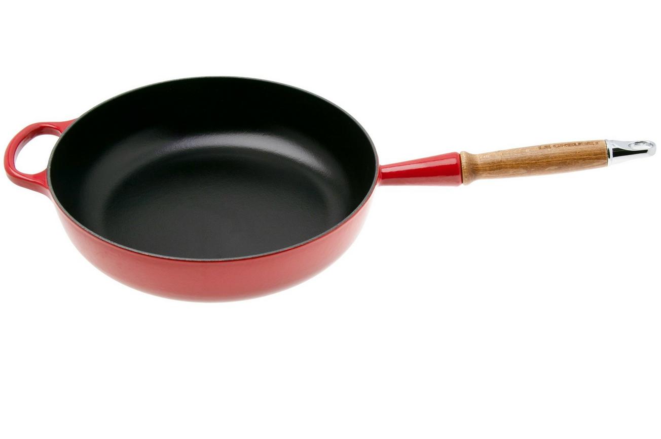 Le Creuset gietijzeren sauteerpan / sauteuse kersenrood, 28 cm, 3,6 liter