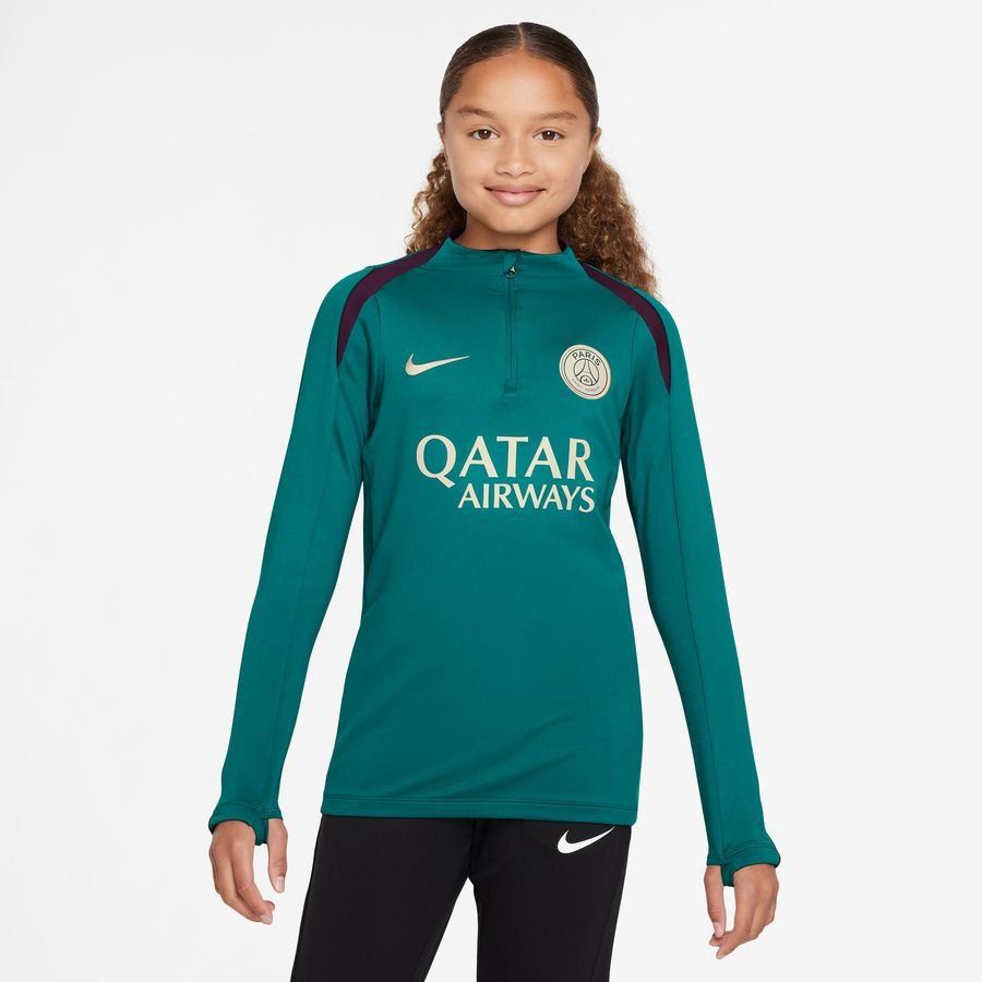 Paris Saint-Germain Maillot d'Entraînement Dri-FIT Strike Drill - Geode Teal/Bordeaux/Orange Enfant