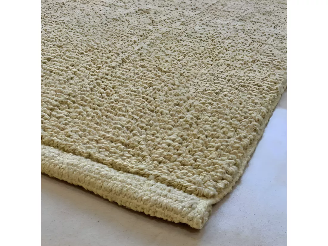 Lot 2 tapis de salle de bain 40 x 60 cm en coton jaune clair - PEPPO