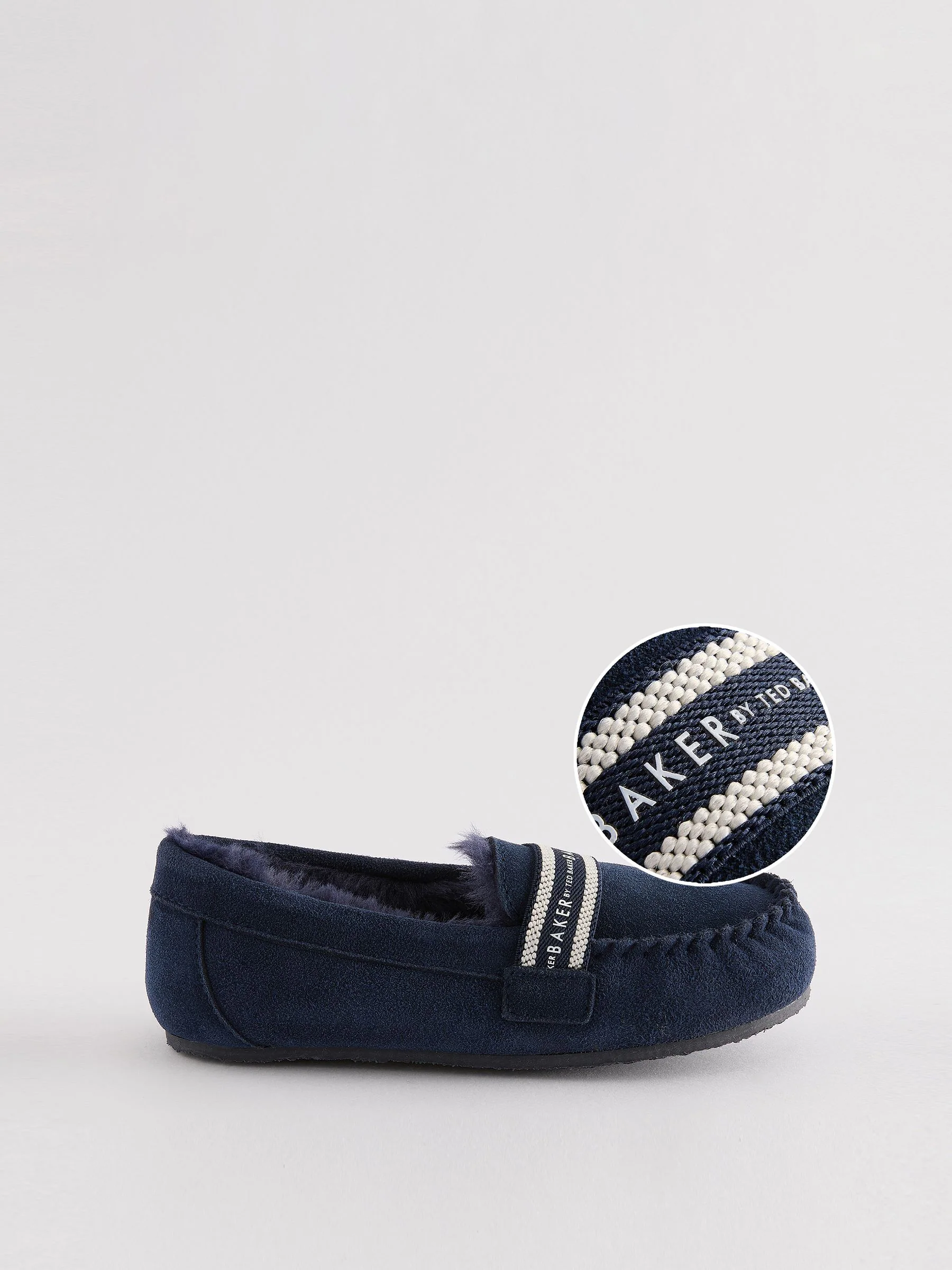 Baker by Ted Baker Boys Navy Moccasin Slippers