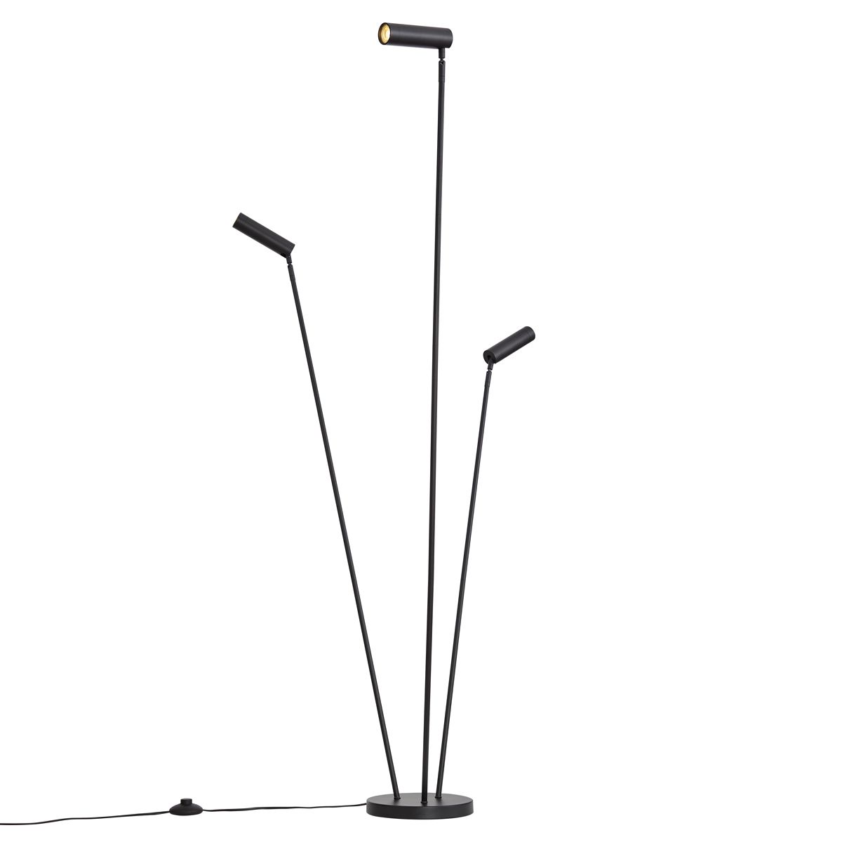 Moderne vloerlamp zwart 3-lichts GU10 35mm - Thomas