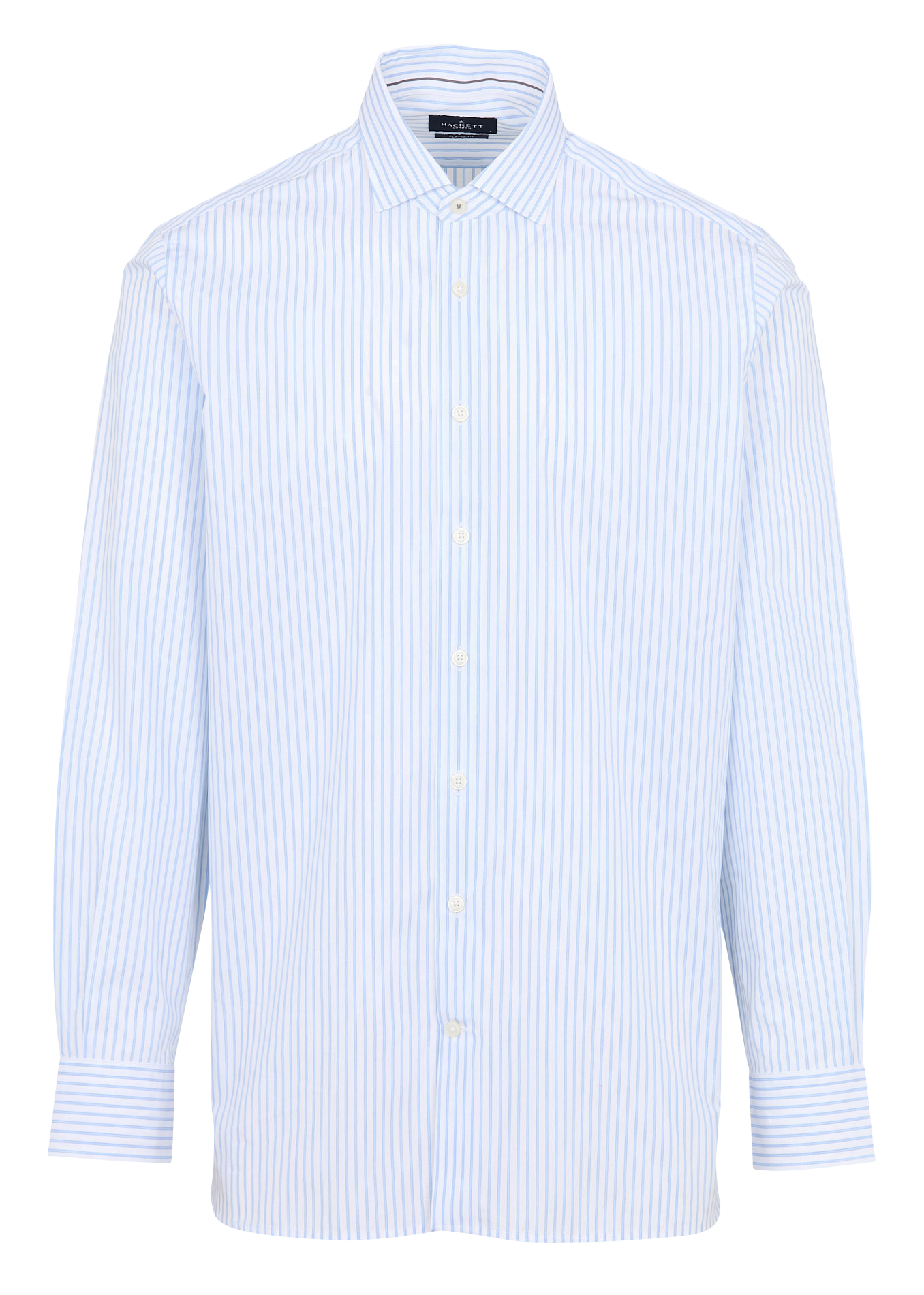 Chemise droite en coton rayé | Bleu