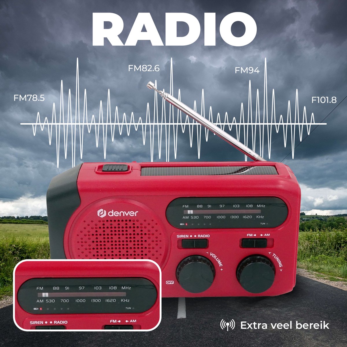 Denver SCR-2010 draagbare noodradio
