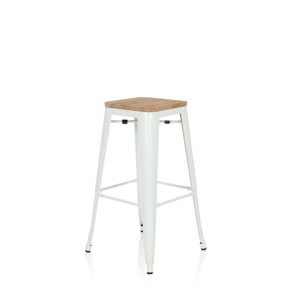 Barhocker VANTAGGIO HIGH W Stahl / Ulmenholz ohne Armlehnen hjh OFFICE