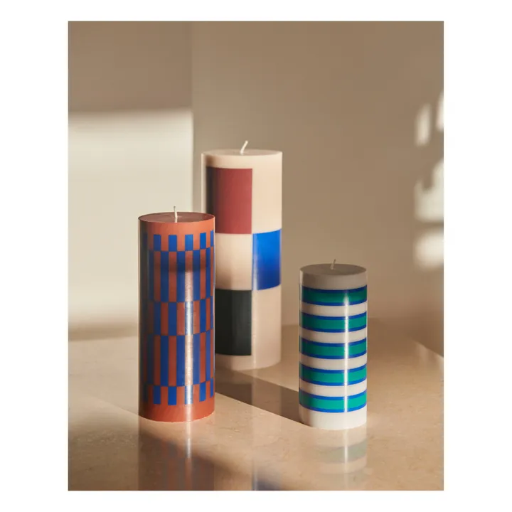 Hay Bougie Column à Carreaux | Bleu